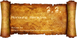 Hornung Hermina névjegykártya